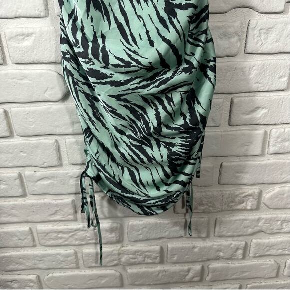 WAYF Leola Ruched Zebra Camisole Slip Dress Size XS - Picture 10 of 10